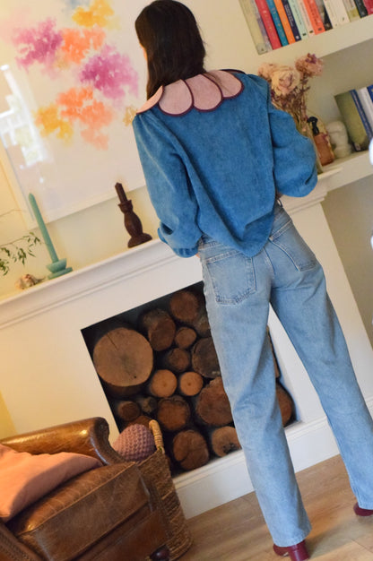 BLUSA PIA - MICROPANA AZUL - PREORDER 12 NOVIEMBRE