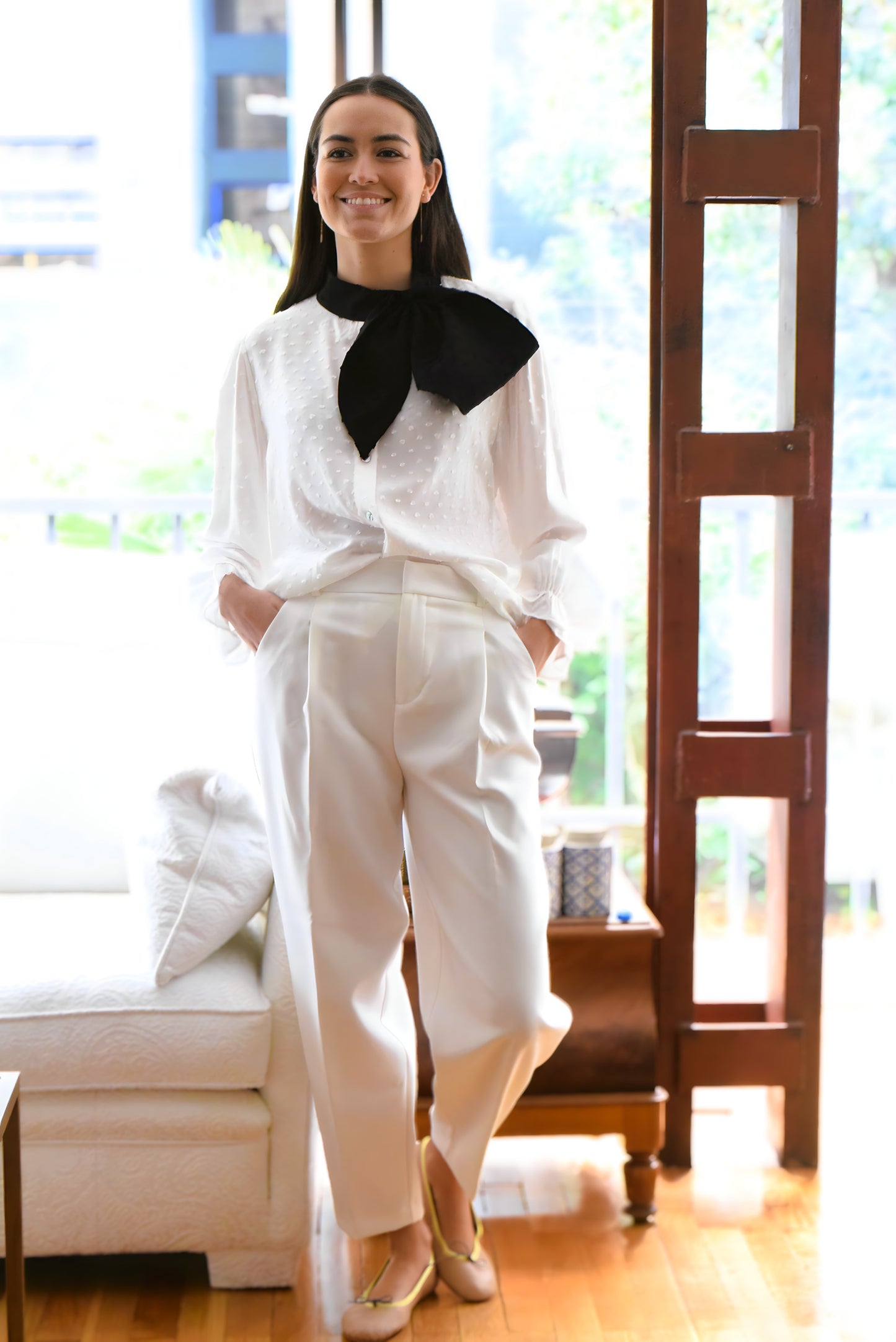 BLUSA RAFAELA - BLANCA Y NEGRA