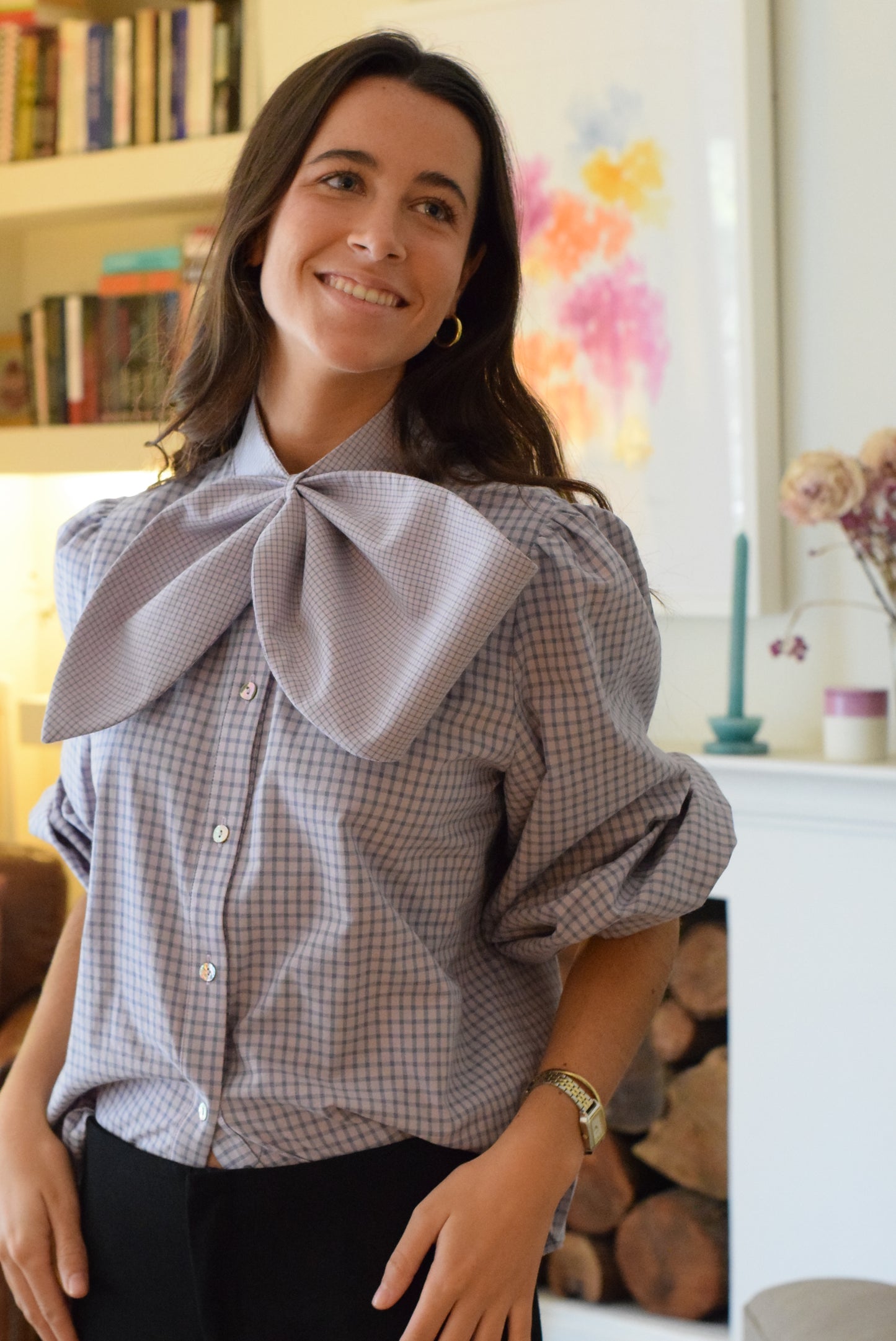 BLUSA RAFAELA - CUADRO MALVA -