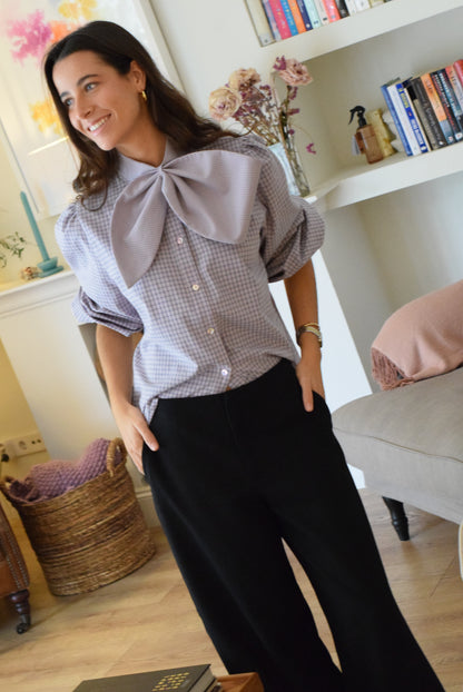 BLUSA RAFAELA - CUADRO MALVA -