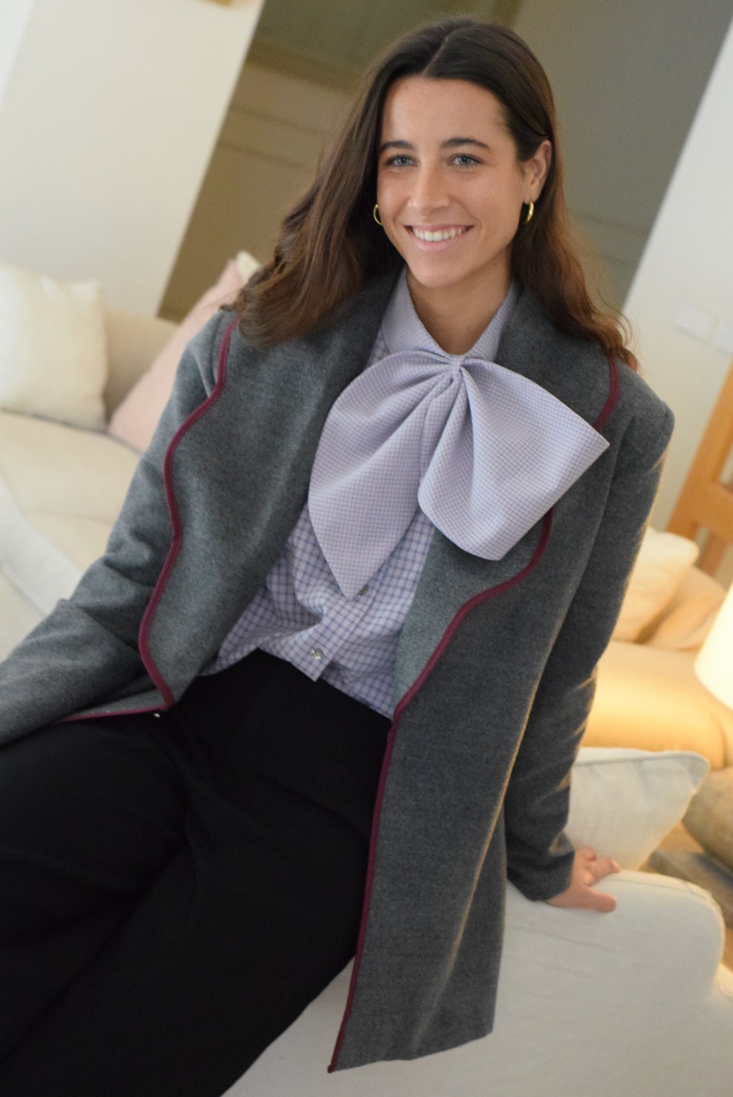 BLUSA RAFAELA - CUADRO MALVA -