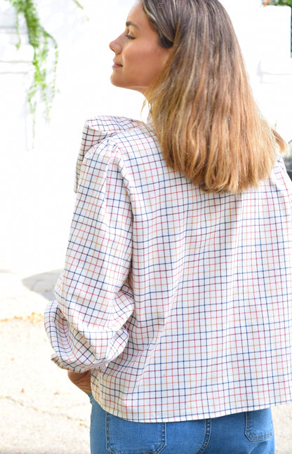 BLUSA RAFAELA - CUADRO MARRÓN - PREORDER 3 OCTUBRE