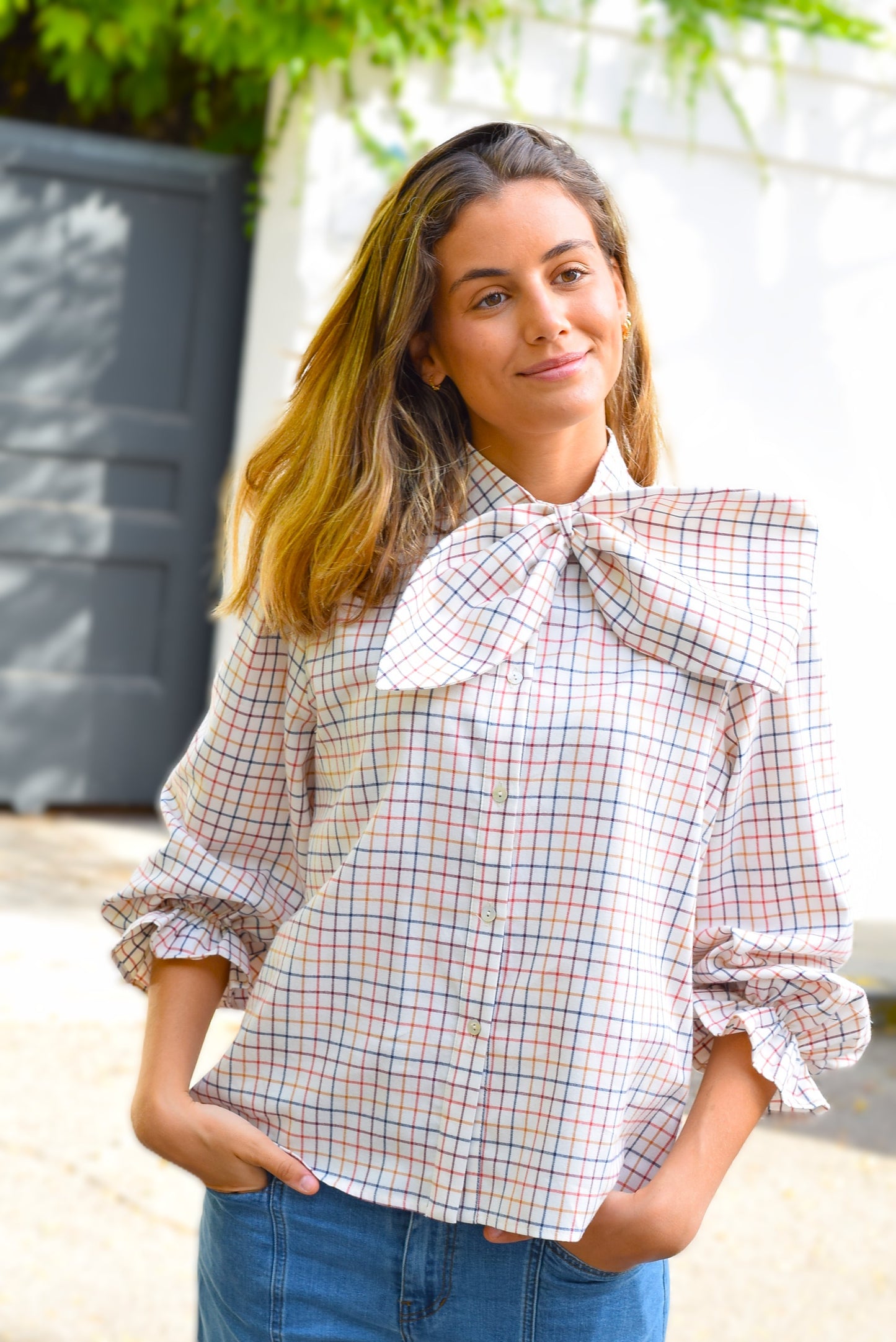 BLUSA RAFAELA - CUADRO MARRÓN - PREORDER 3 OCTUBRE