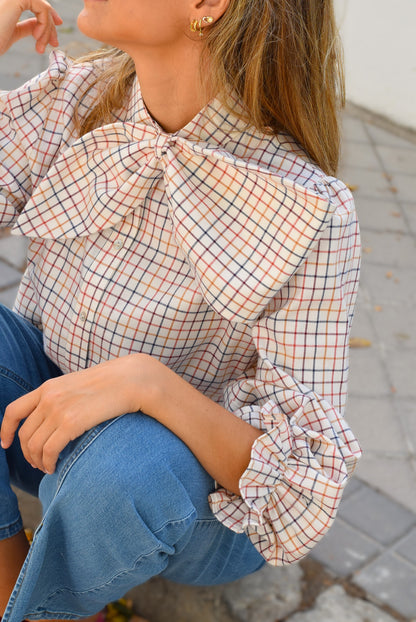 BLUSA RAFAELA - CUADRO MARRÓN - PREORDER 3 OCTUBRE