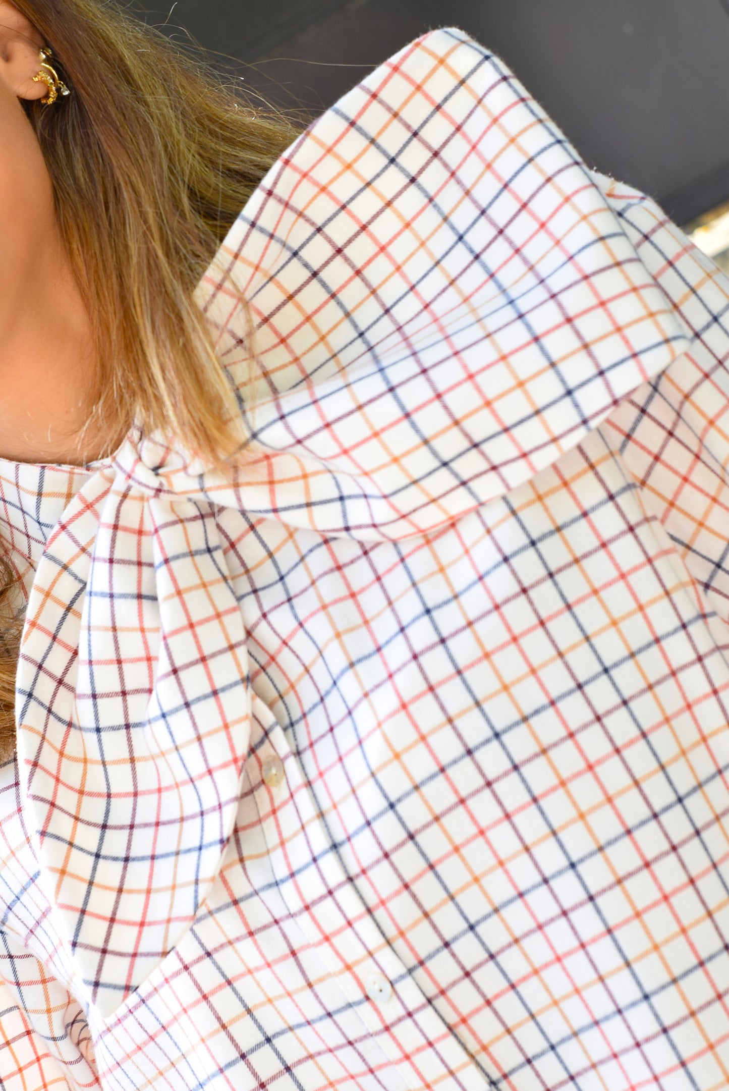 BLUSA RAFAELA - CUADRO MARRÓN - PREORDER 3 OCTUBRE
