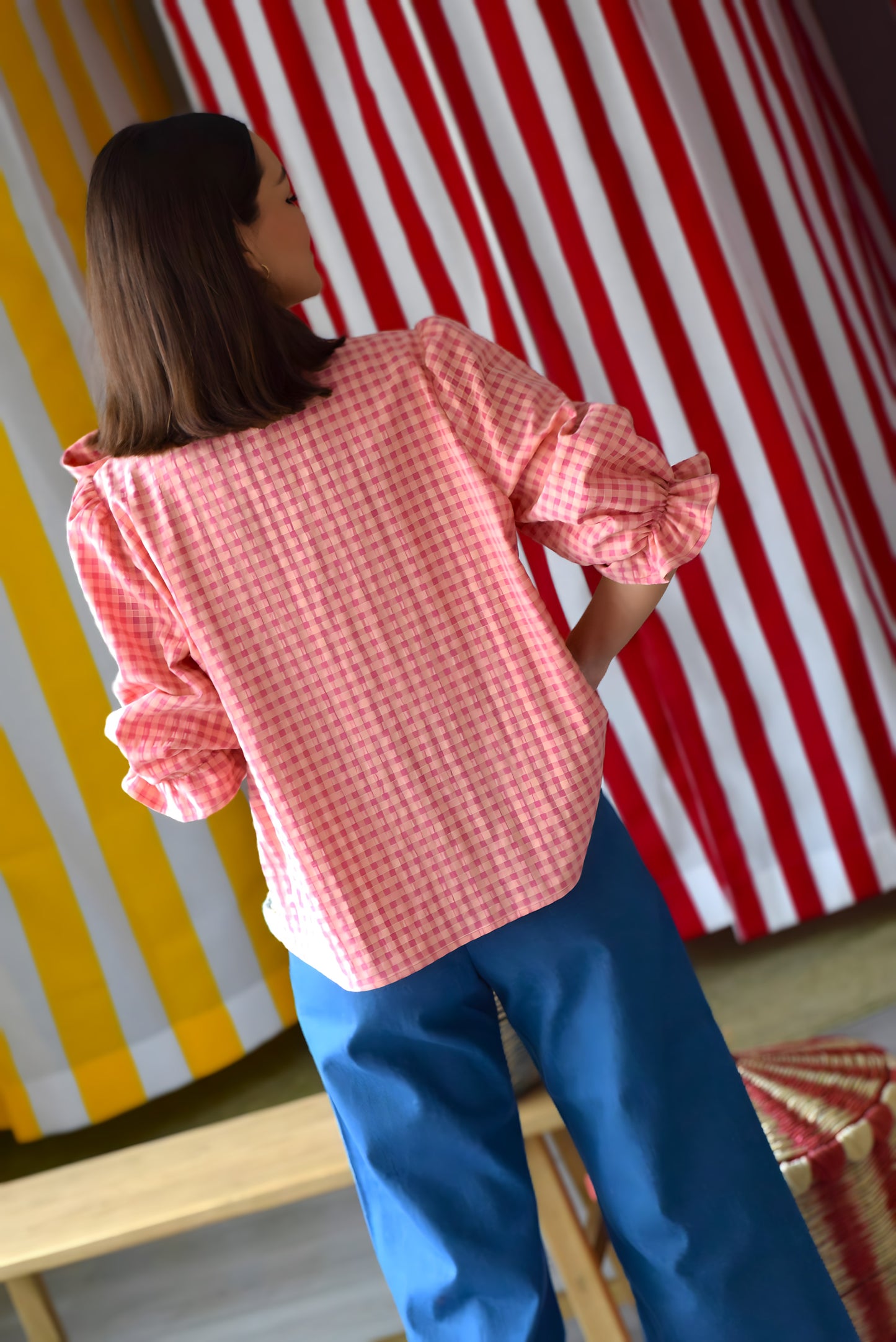 BLUSA RAFAELA - VICHY ROSA -