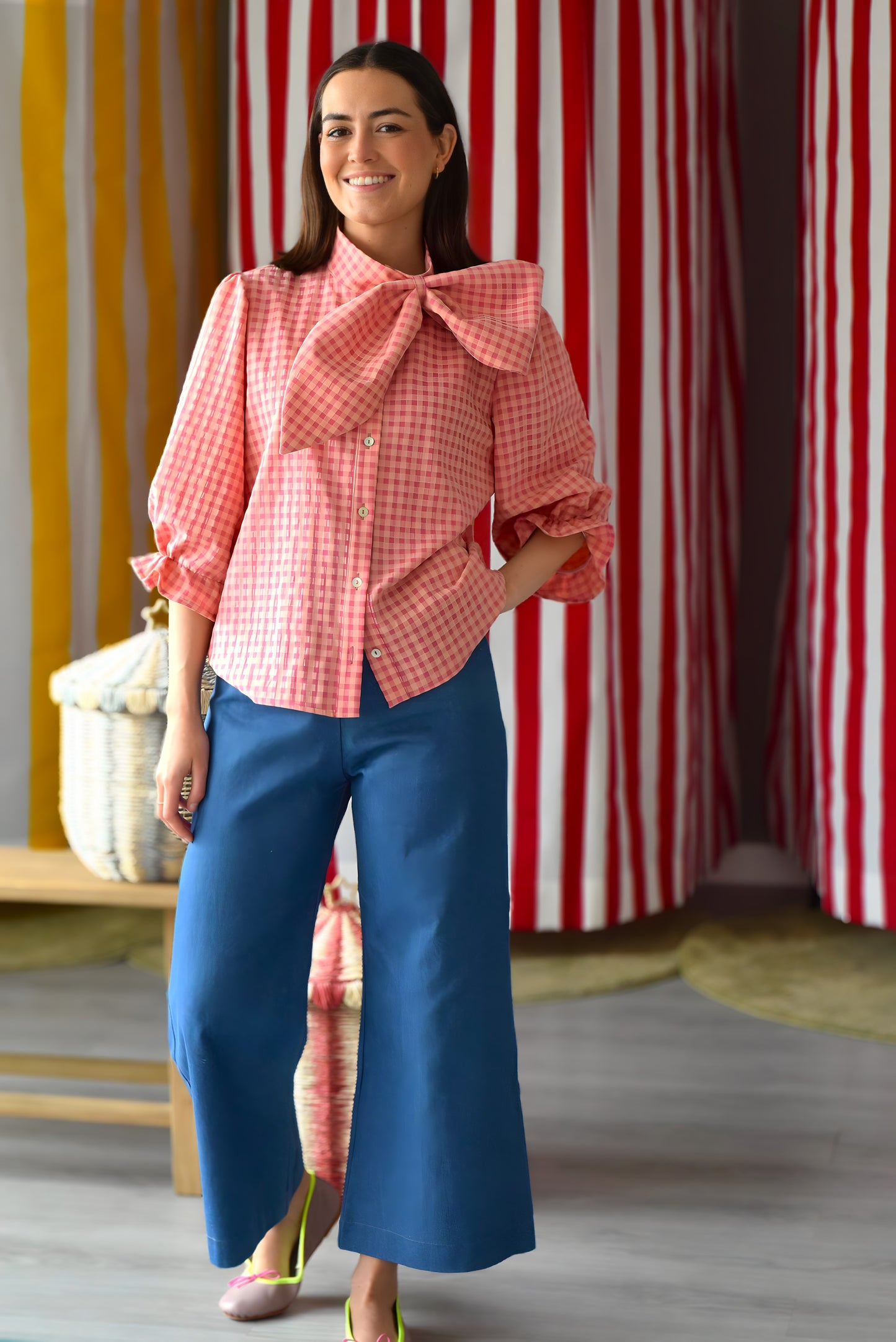 BLUSA RAFAELA - VICHY ROSA -