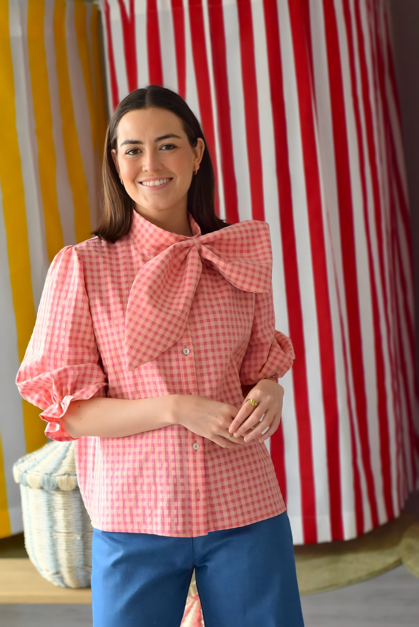 BLUSA RAFAELA - VICHY ROSA -
