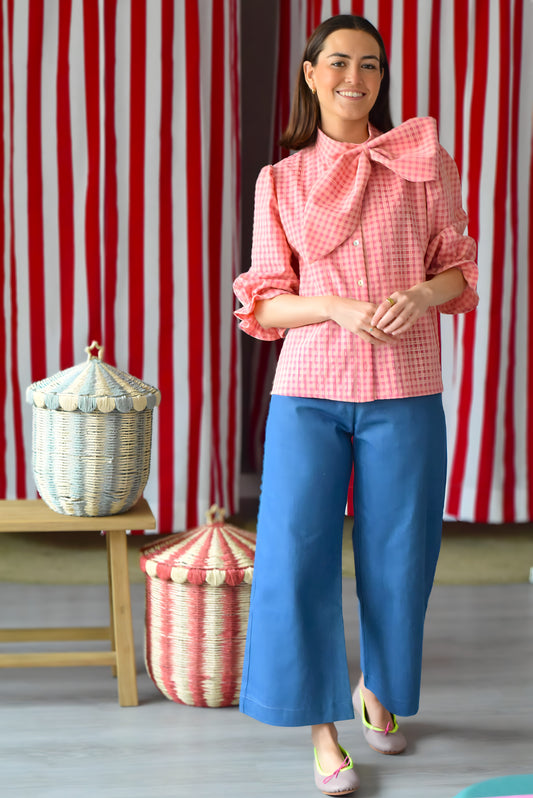 BLUSA RAFAELA - VICHY ROSA -