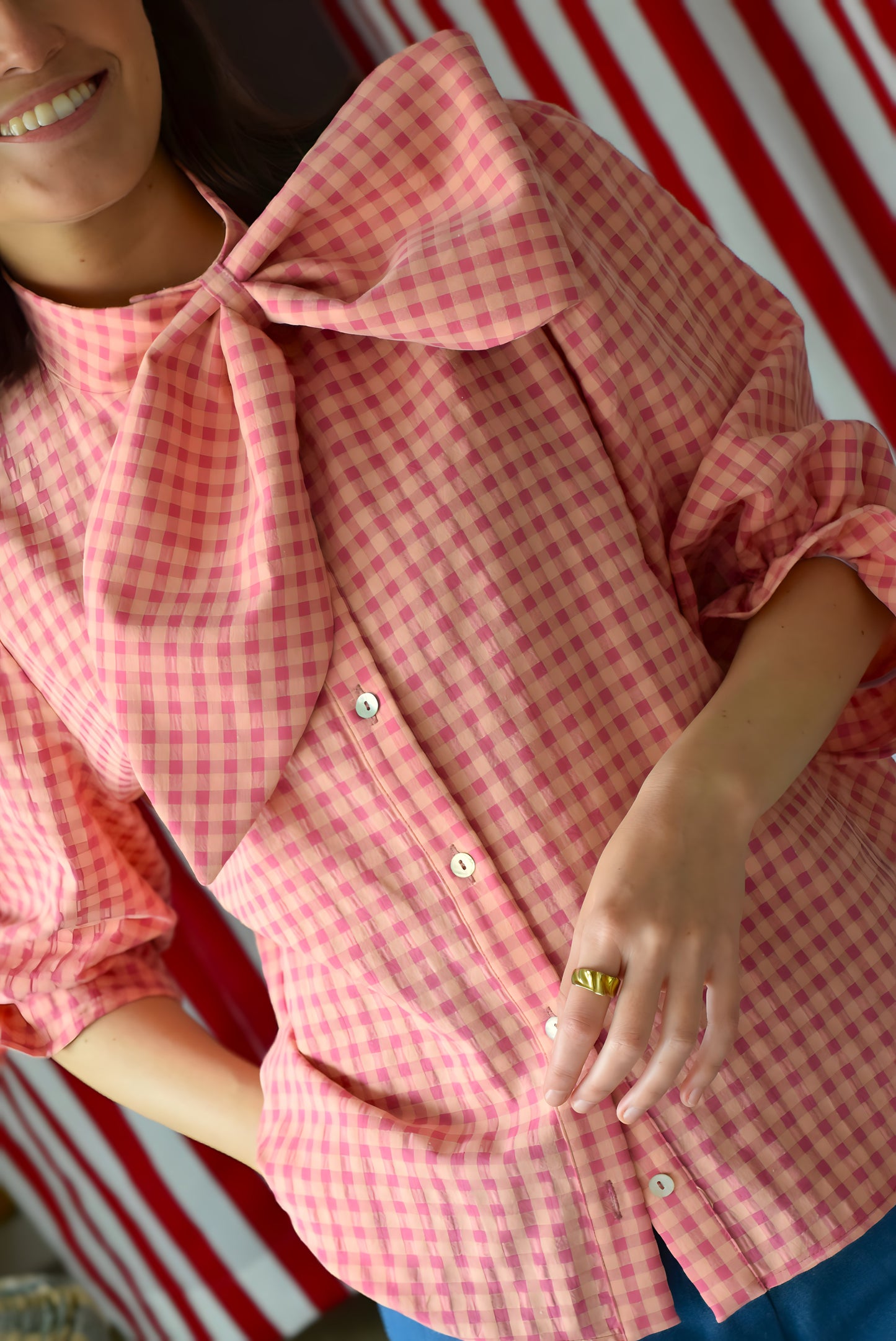 BLUSA RAFAELA - VICHY ROSA -
