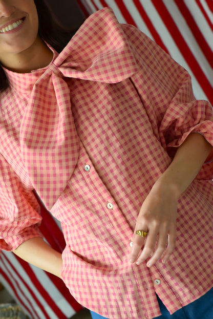BLUSA RAFAELA - VICHY ROSA -