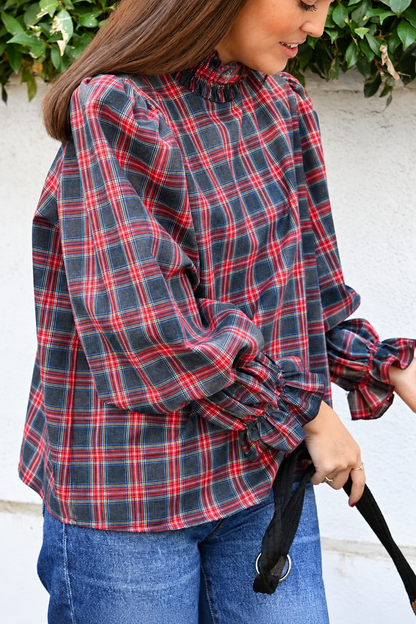 BLUSA BRUNA - TARTAN GRIS -