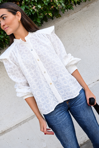 BLUSA MATILDE -  BORDADA BLANCA