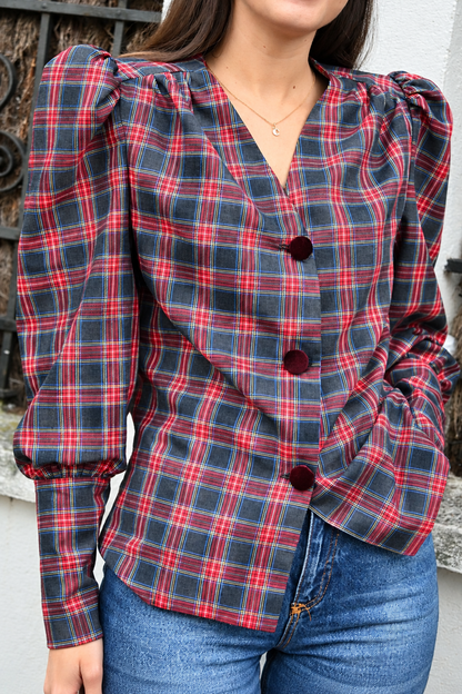 BLUSA FABIOLA - TARTAN GRIS