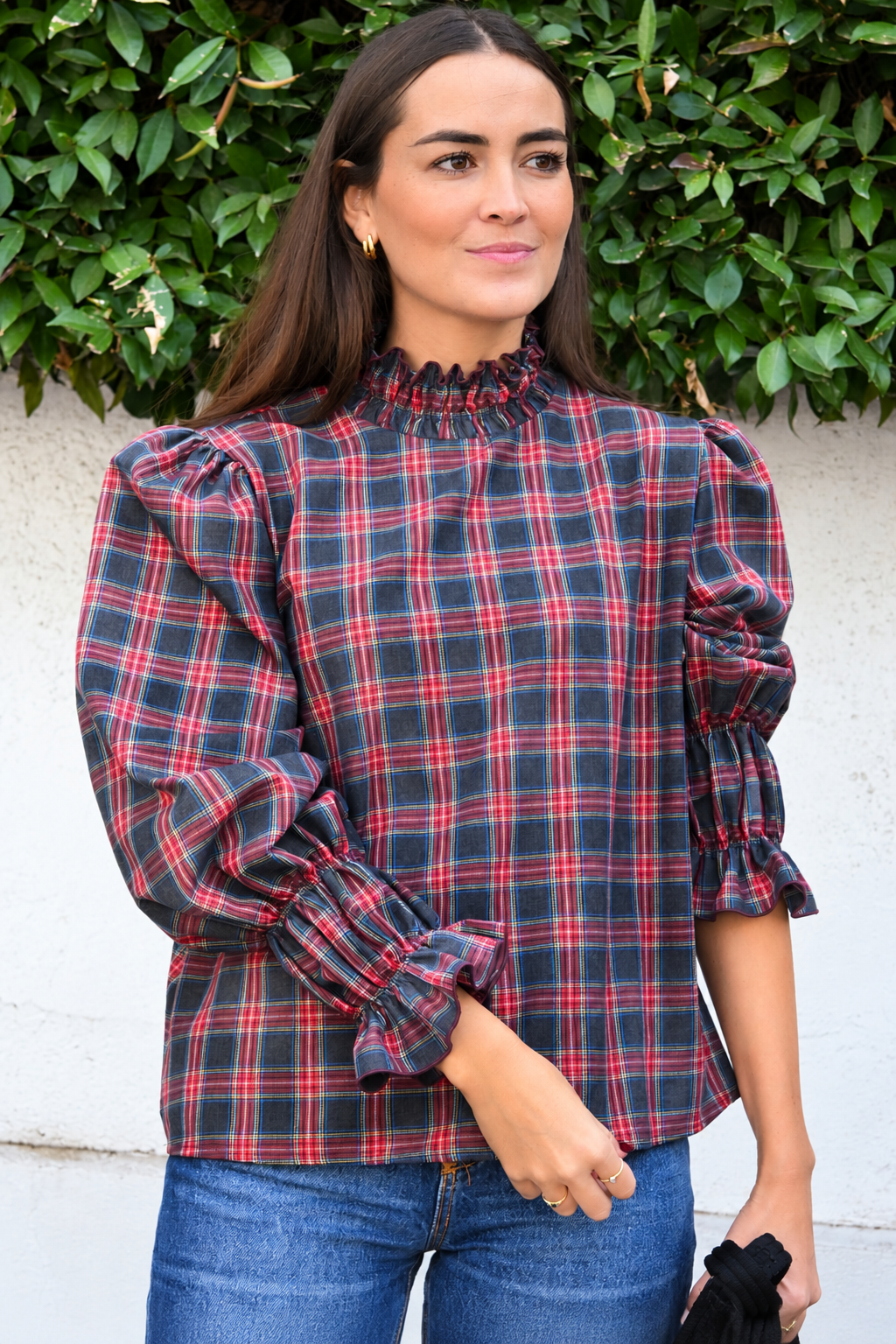 BLUSA BRUNA - TARTAN GRIS -