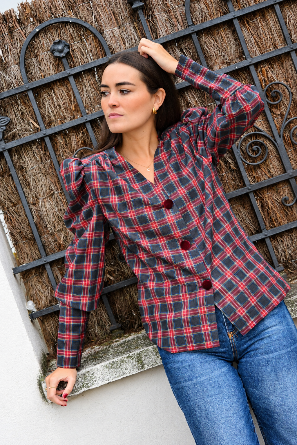 BLUSA FABIOLA - TARTAN GRIS