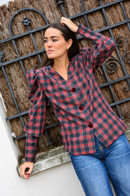BLUSA FABIOLA - TARTAN GRIS