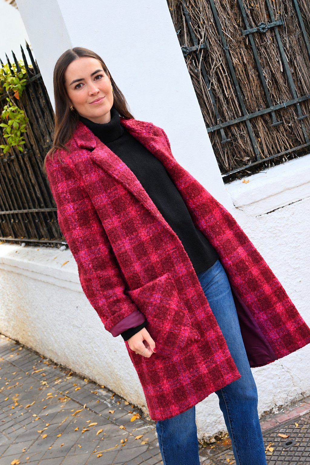 ABRIGO CATERINA - TARTAN BURDEOS - PREORDER 10 NOVIEMBRE