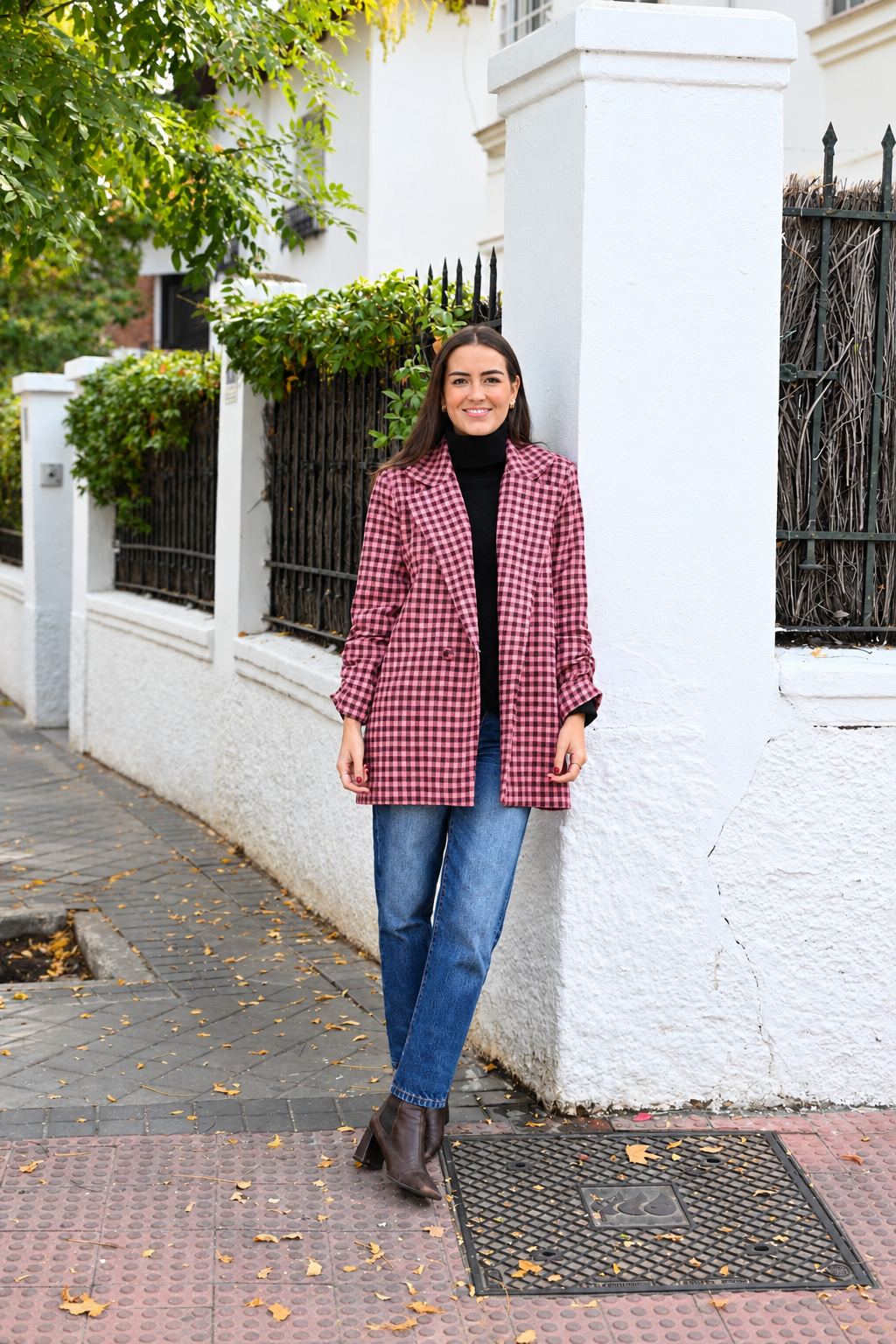 CHAQUETA NONA - VICHY ROSA