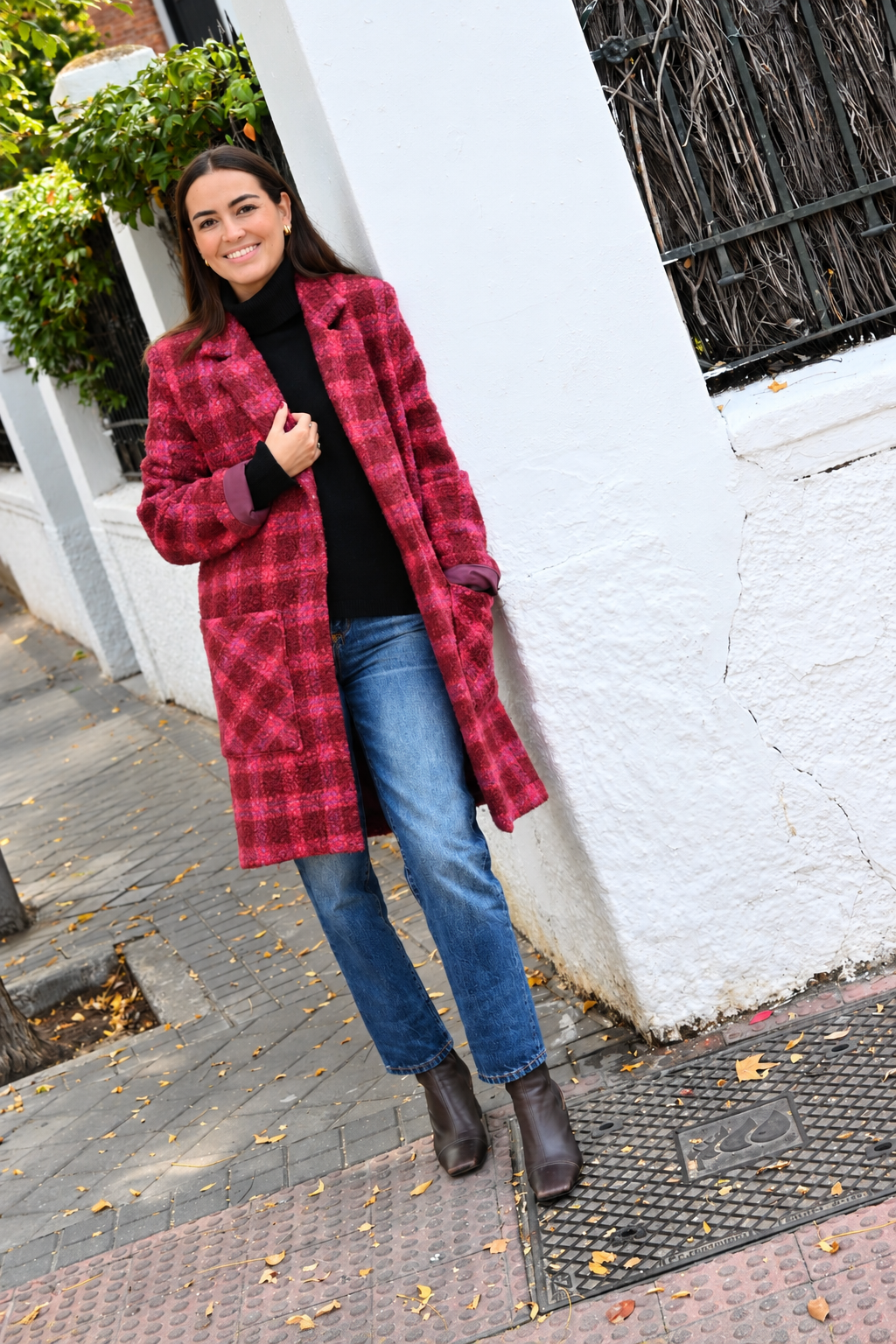 ABRIGO CATERINA - TARTAN BURDEOS - PREORDER 10 NOVIEMBRE