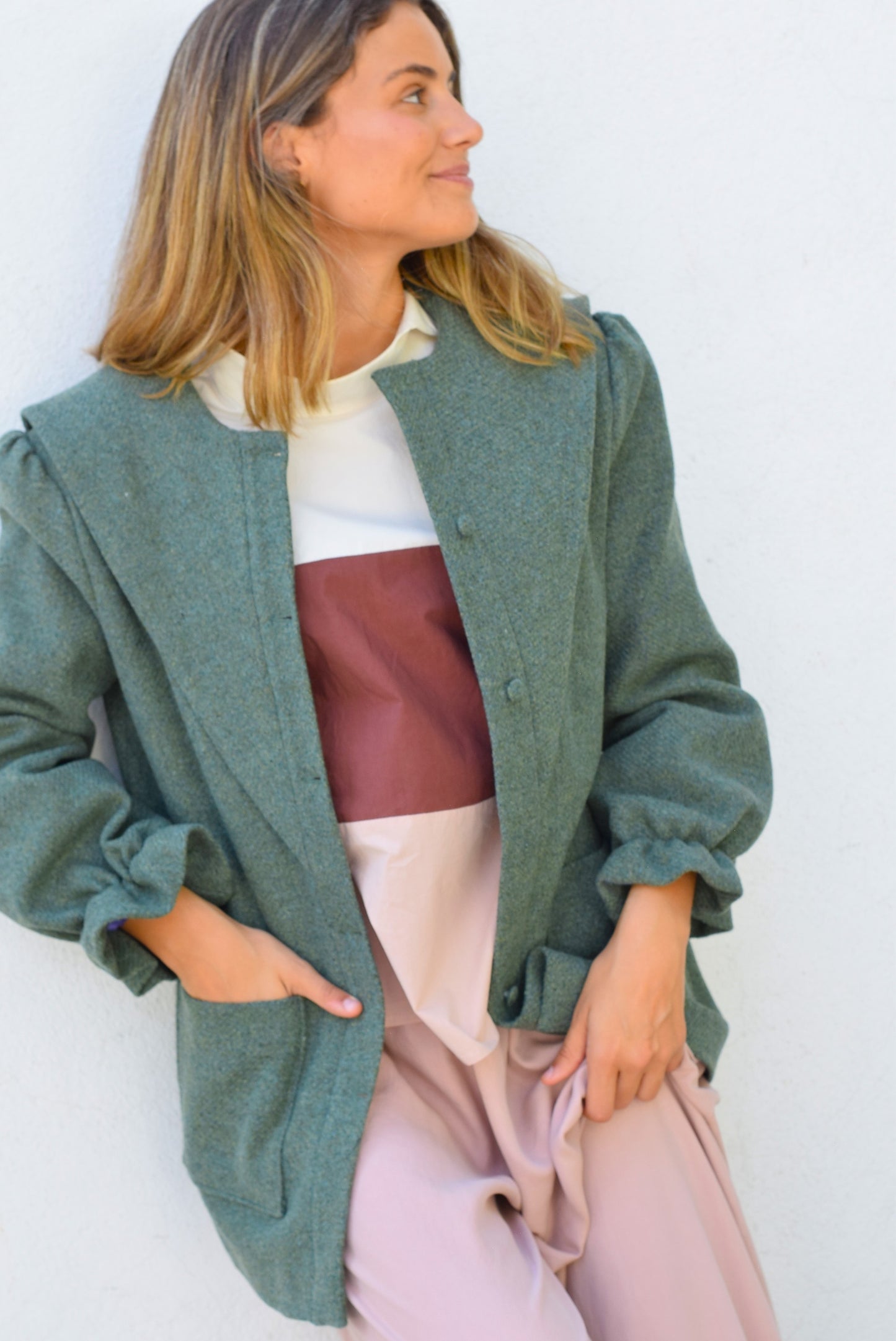 BLUSA TRIANA - CRUDO, MARRÓN Y ROSA -