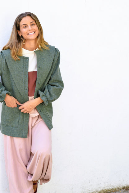 BLUSA TRIANA - CRUDO, MARRÓN Y ROSA -