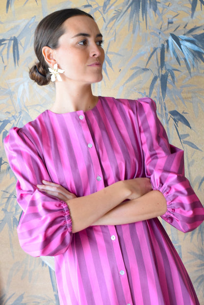 VESTIDO JIMENA - RAYAS ROSAS