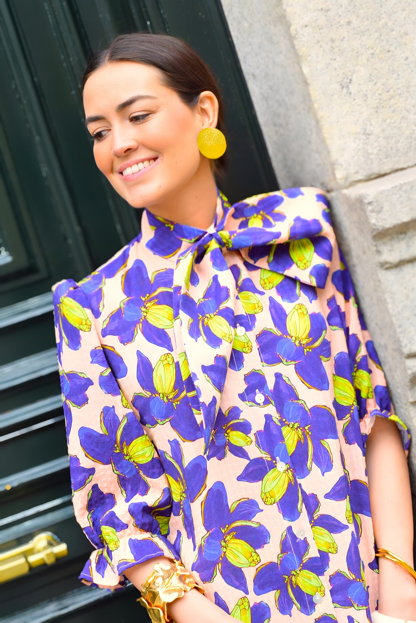 VESTIDO RAFAELA - FLOR MORADA - PREORDER 10 MAYO