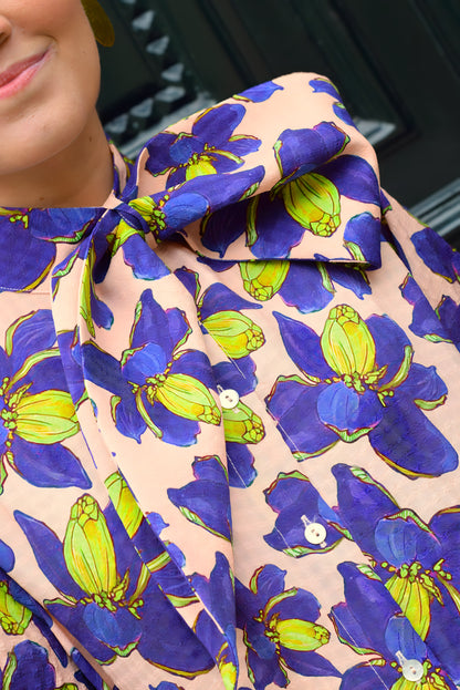VESTIDO RAFAELA - FLOR MORADA - PREORDER 10 MAYO