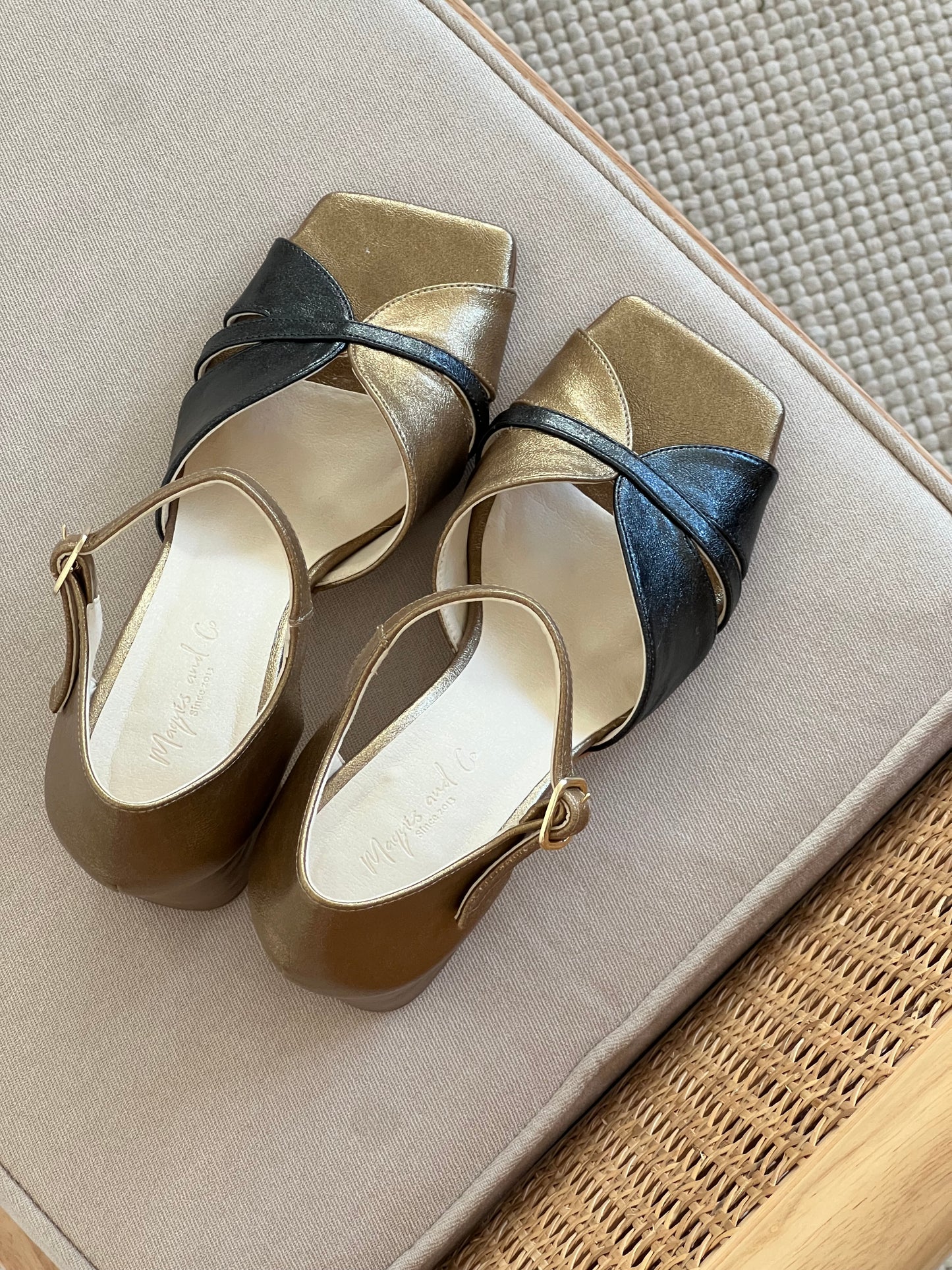 MAQUIS SANDALS - GOLD AND BLACK