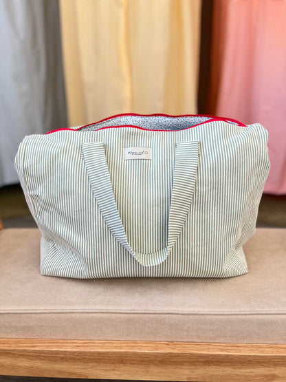 CAROLA BAG - GREEN STRIPES -