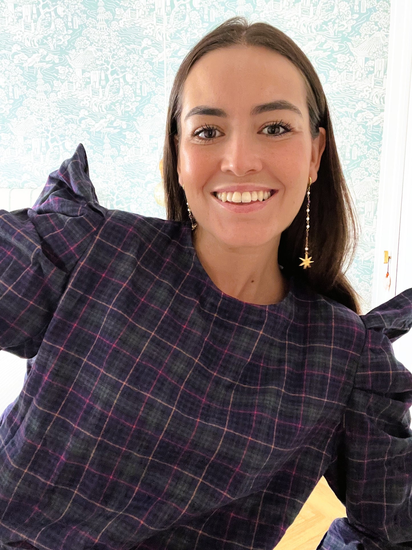 BLUSA BEGOÑA - TARTAN VERDE