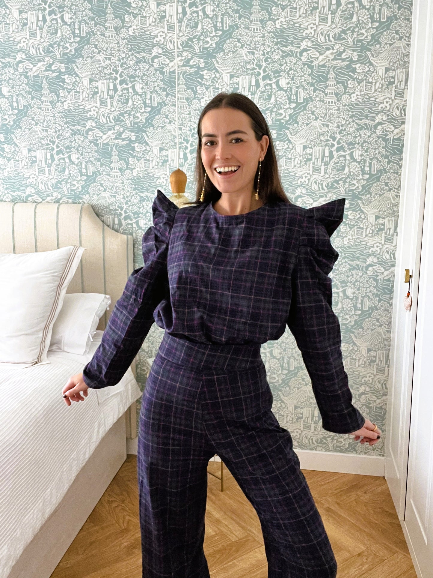 BLUSA BEGOÑA - TARTAN VERDE