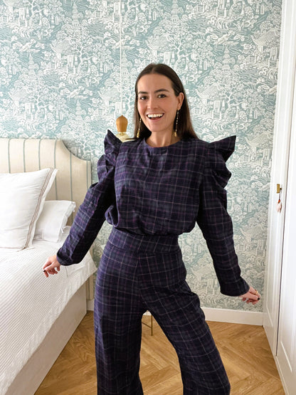 BLUSA BEGOÑA - TARTAN VERDE