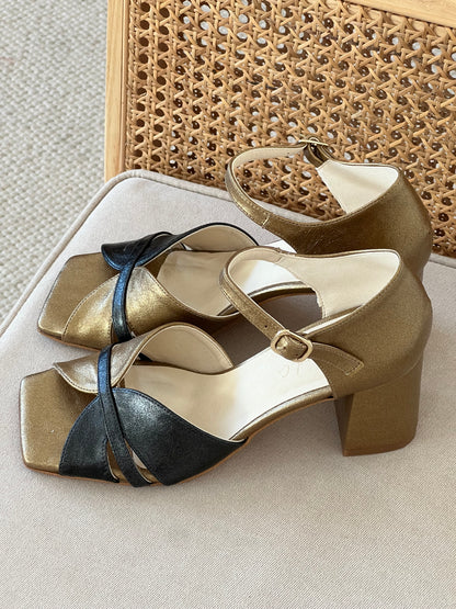 MAQUIS SANDALS - GOLD AND BLACK