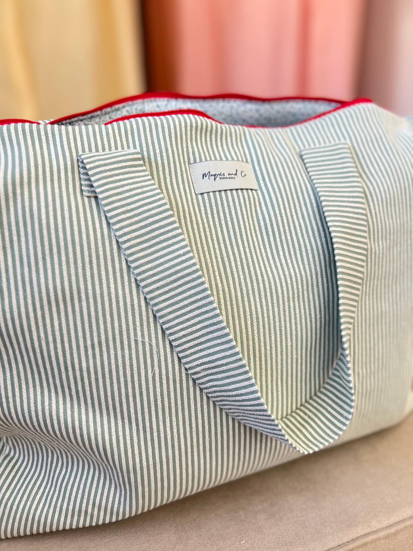 CAROLA BAG - GREEN STRIPES -