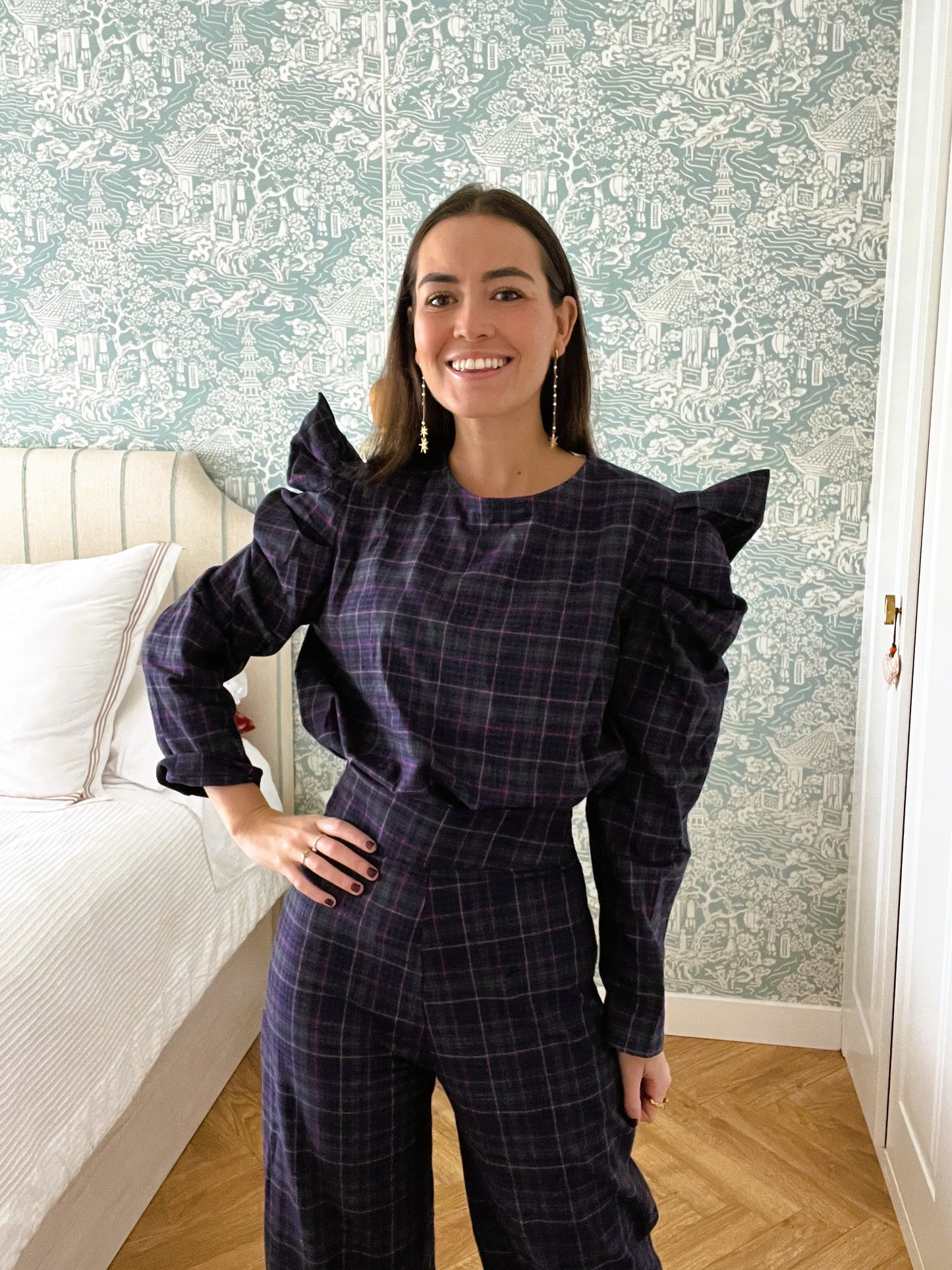 BLUSA BEGOÑA - TARTAN VERDE