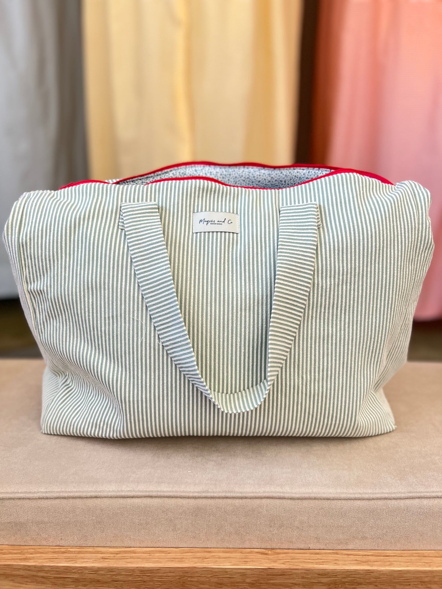 CAROLA BAG - GREEN STRIPES -