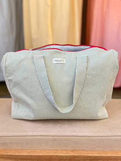 CAROLA BAG - GREEN STRIPES -