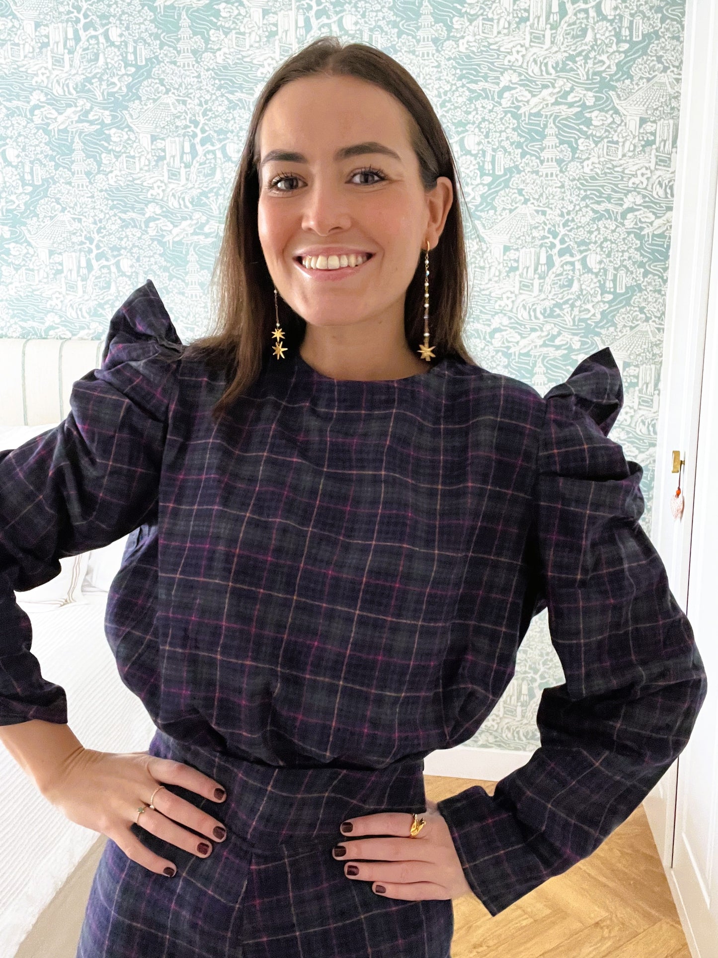 BLUSA BEGOÑA - TARTAN VERDE