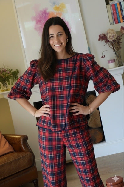 PANTALONES SOL - TARTAN ROJO - PREORDER 26 NOVIEMBRE