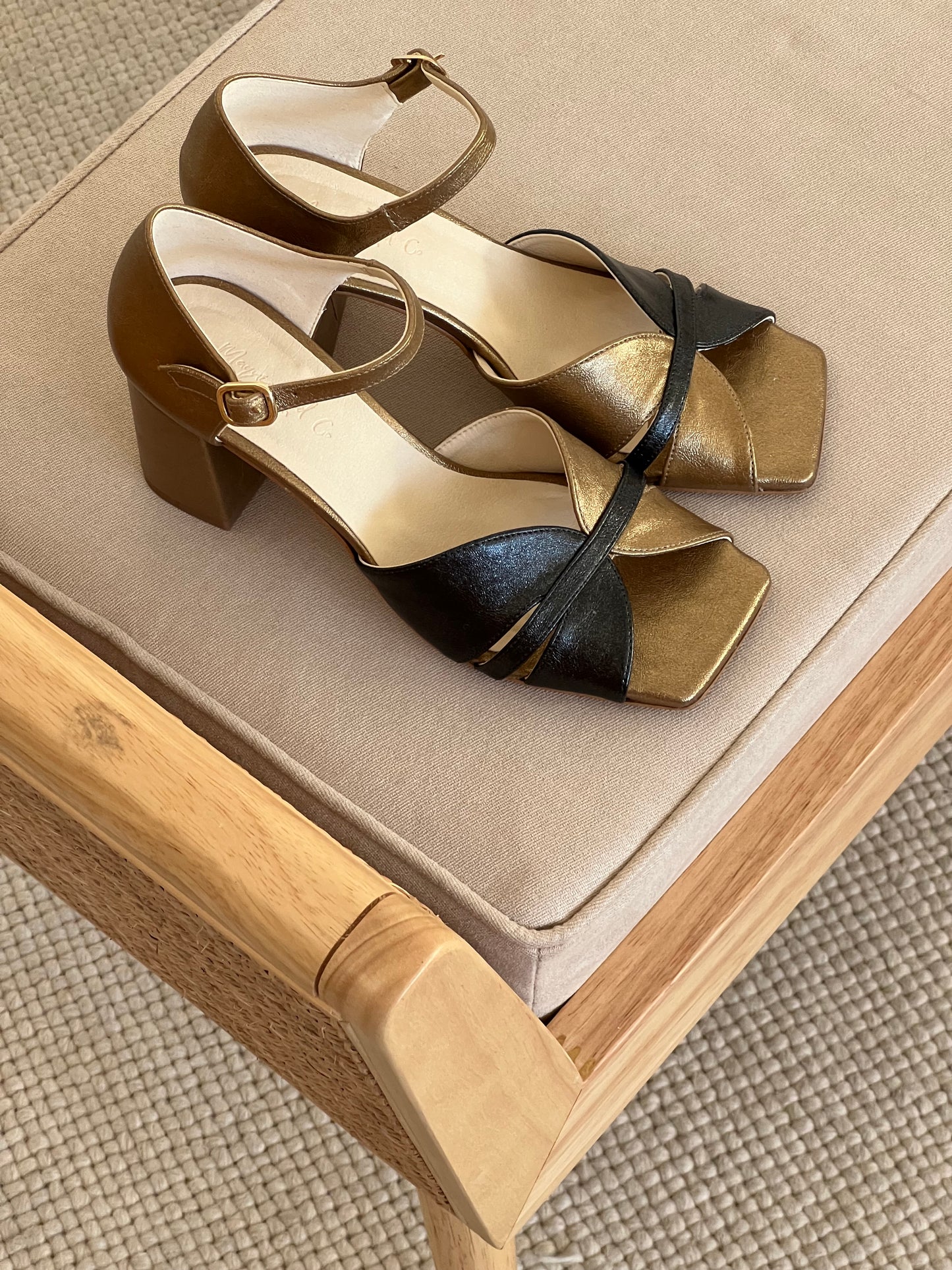MAQUIS SANDALS - GOLD AND BLACK