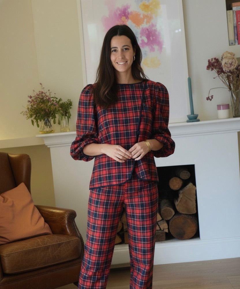 PANTALONES SOL - TARTAN ROJO - PREORDER 26 NOVIEMBRE