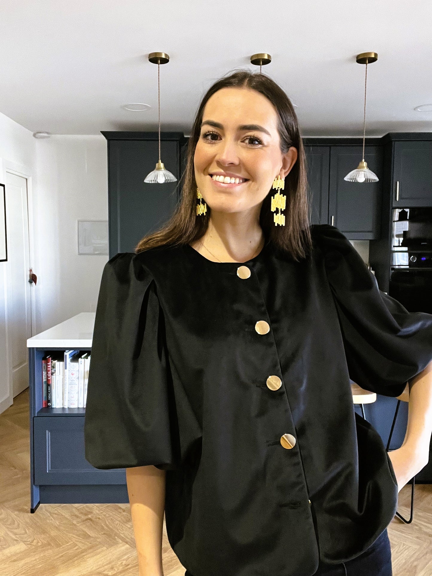 BLUSA HILDA - NEGRA TERCIOPELO - PREORDER 22 DICIEMBRE