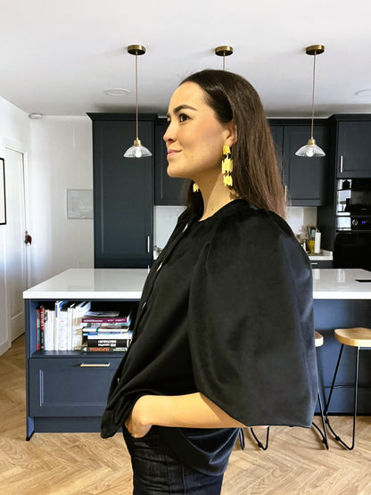 BLUSA HILDA - NEGRA TERCIOPELO - PREORDER 22 DICIEMBRE