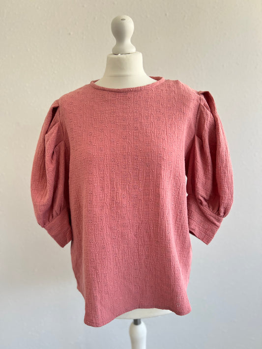 BLUSA FEDERICA - BORDADA ROSA