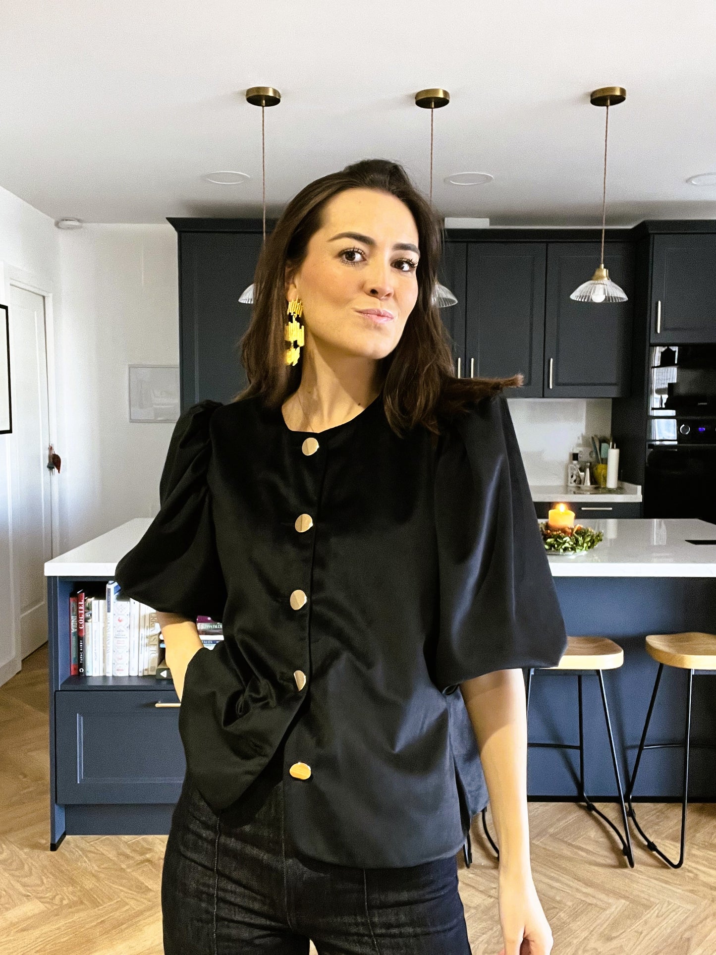 BLUSA HILDA - NEGRA TERCIOPELO - PREORDER 22 DICIEMBRE