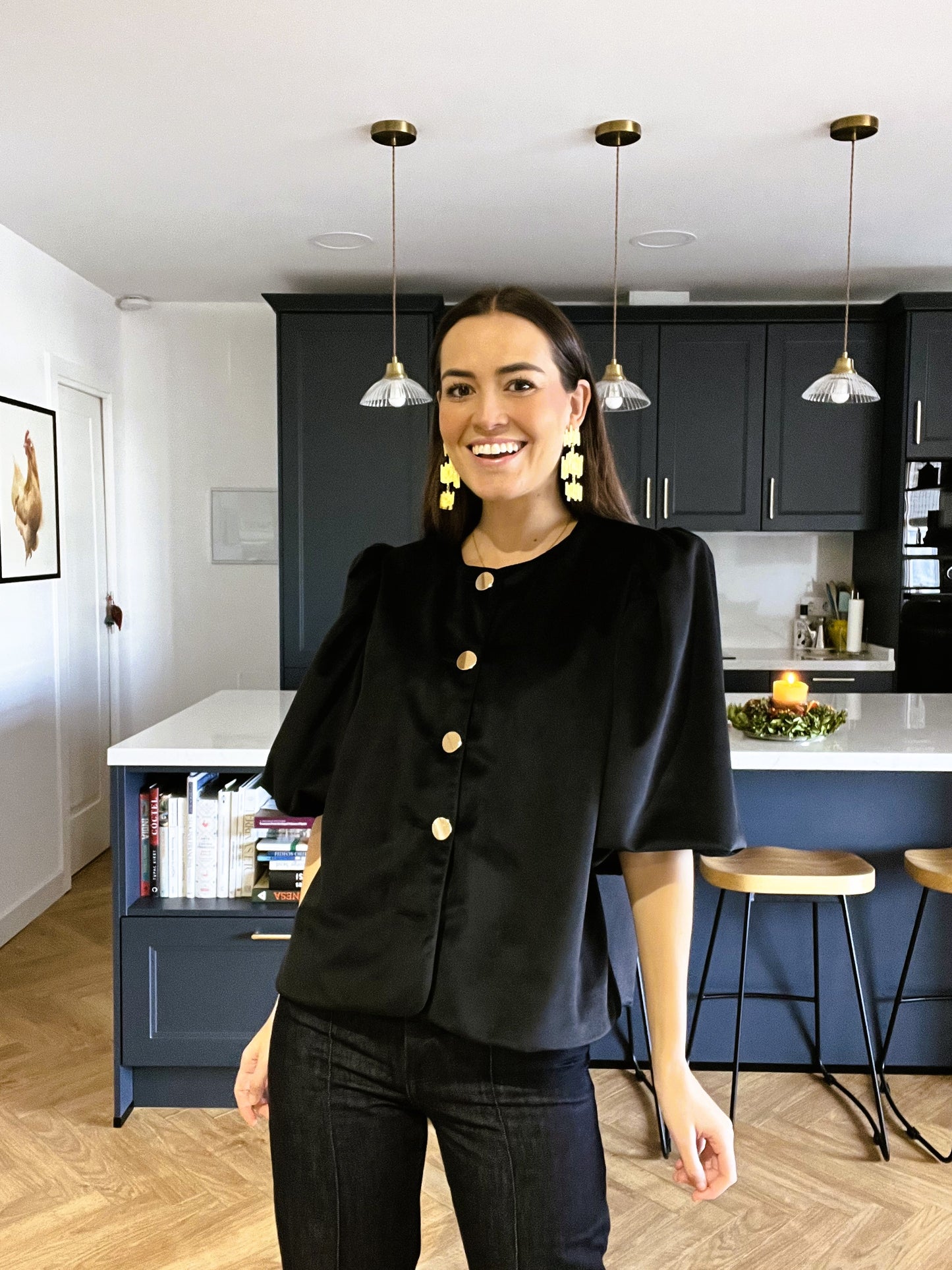 BLUSA HILDA - NEGRA TERCIOPELO - PREORDER 22 DICIEMBRE