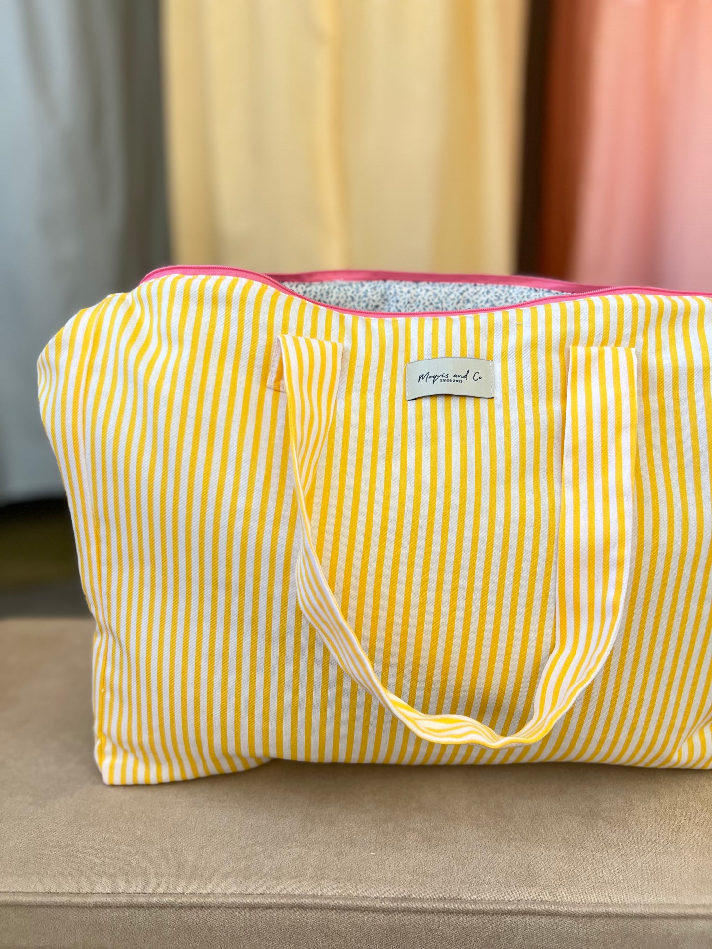 BOLSA CAROLA -  RAYAS AMARILLAS VERANO -
