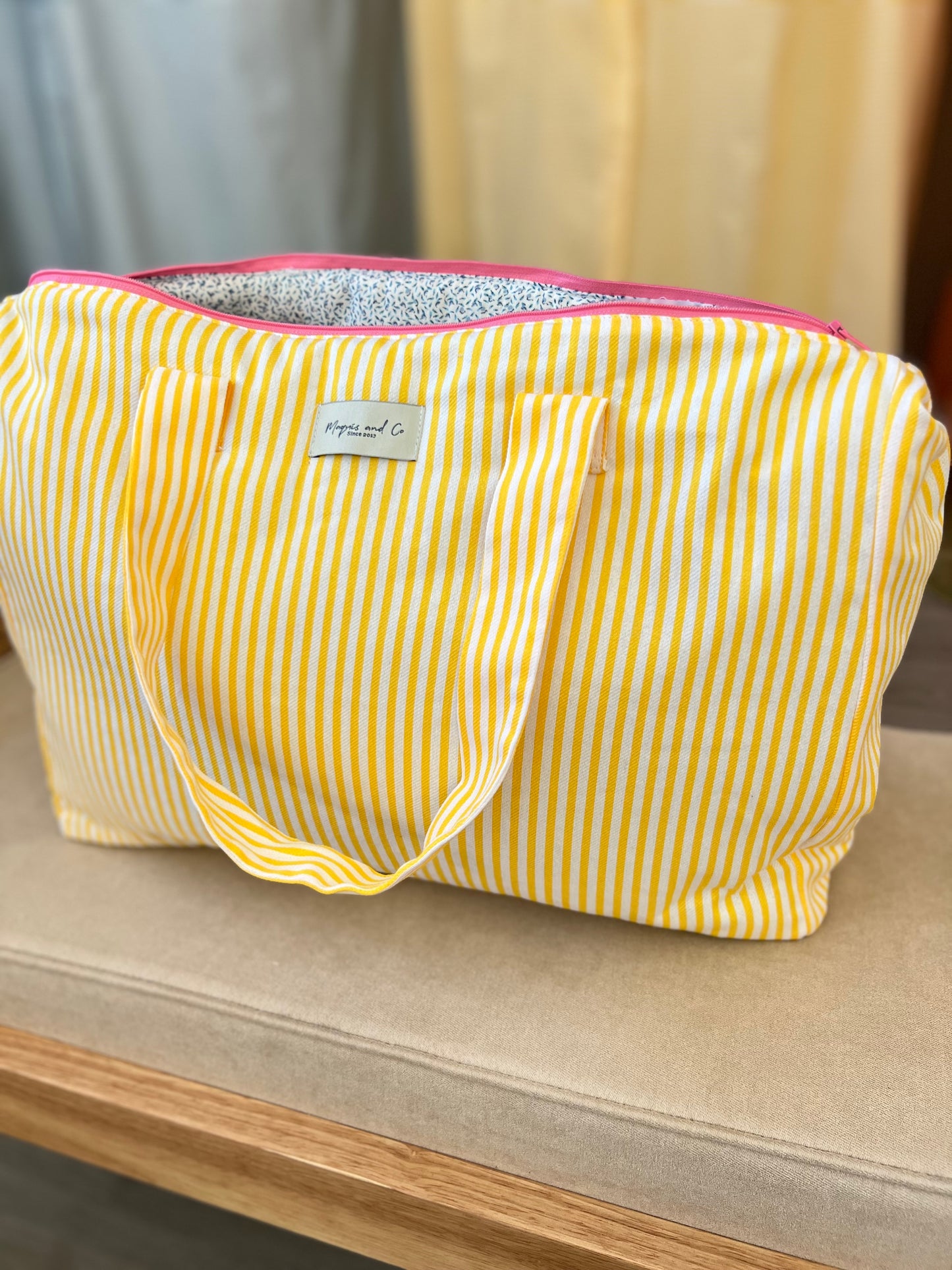 BOLSA CAROLA -  RAYAS AMARILLAS VERANO -